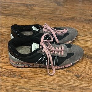 Premiata Lucy Shoes Mens 39 Black Pink Sneakers Streetwear
